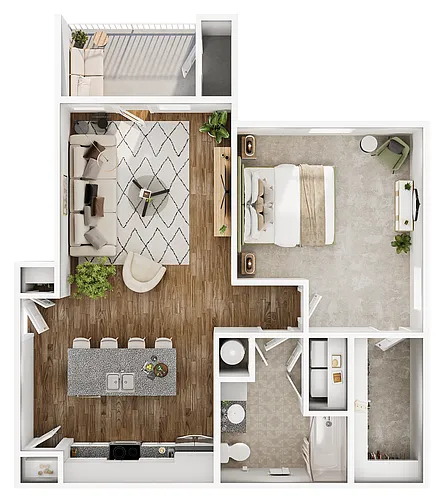 Floor plan 1 Bedroom Plus A