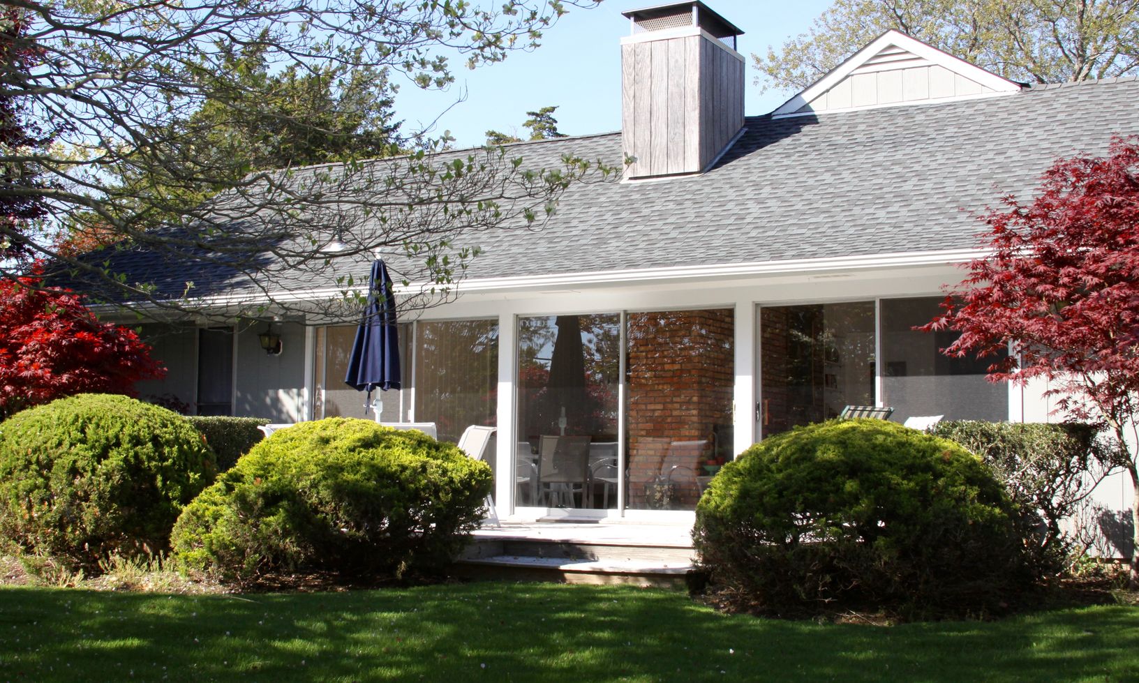  Front exterior with sunset exposure