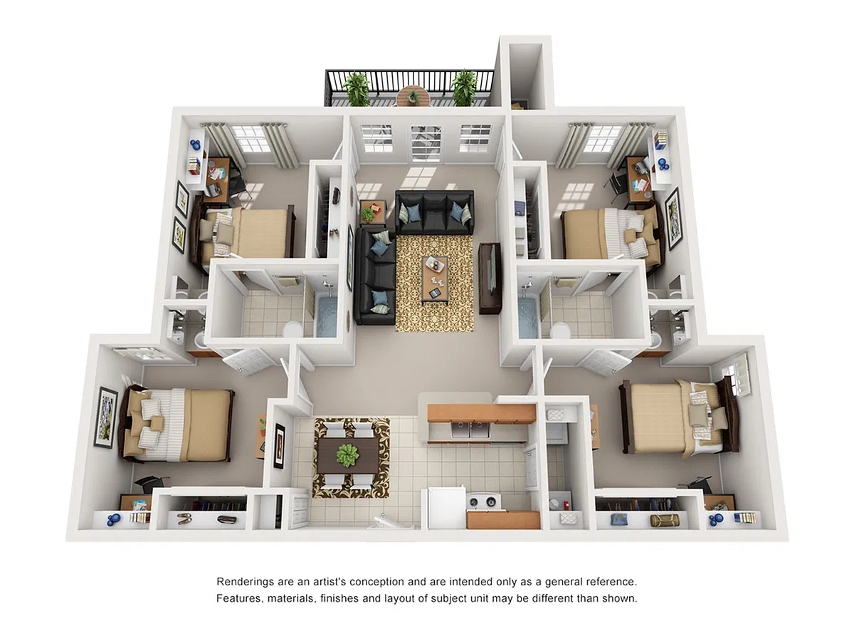 Floor plan 4 Bedroom 2 Bathroom
