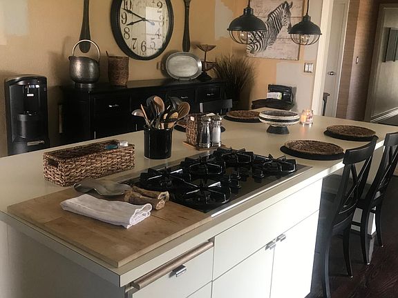 kitchen - island showing gas cook top