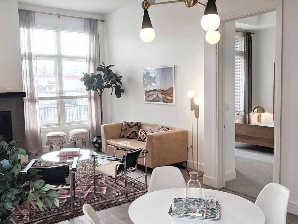 Living room with fireplace (furniture not included)