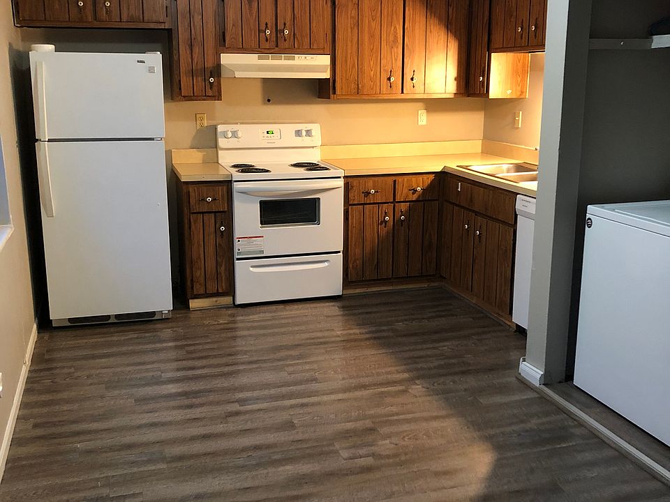 Kitchen that spills in from the living room. In unit washer and dryer to the right!