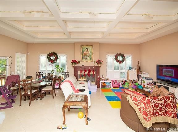 Coffered Ceilings, Spacious Family Room