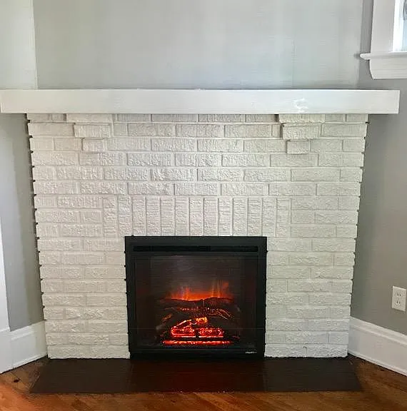 Electric fireplace for those chilly nights.