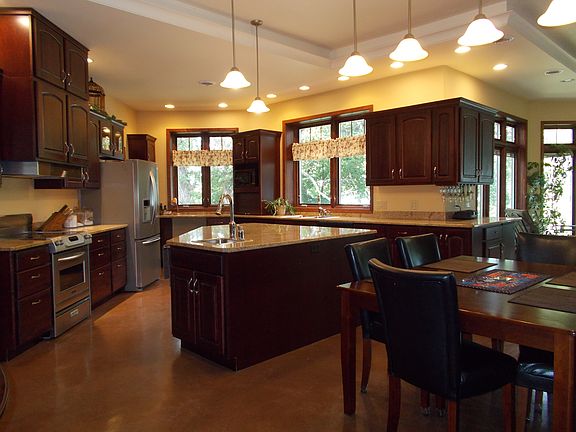 Cherry cabinets granite tops