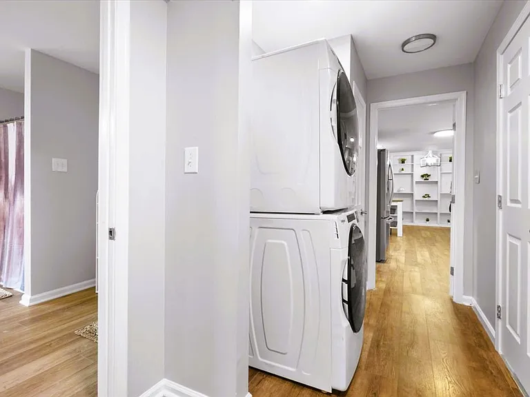 New stackable washer and dryer located on the main level