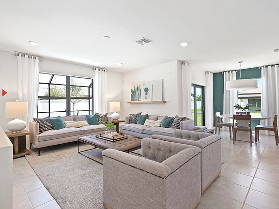 Gathering room with connected living spaces