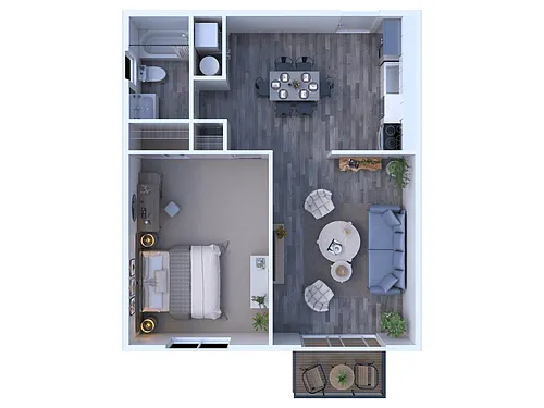 Floor plan 1 Bed 1 Bath