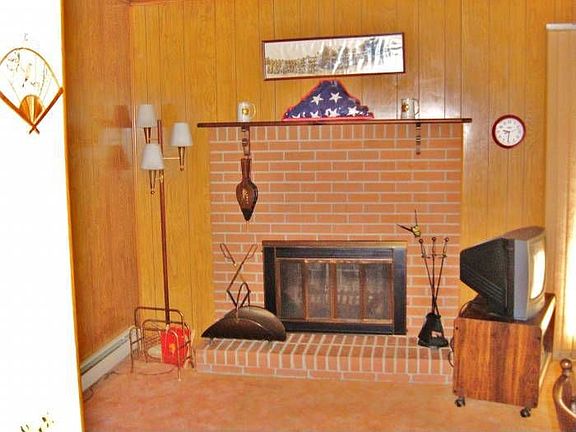 Brick Fireplace in Den