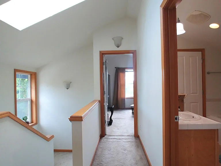 Upstairs hallway with sky light
