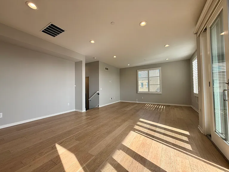 View of dining/living areas from kitchen