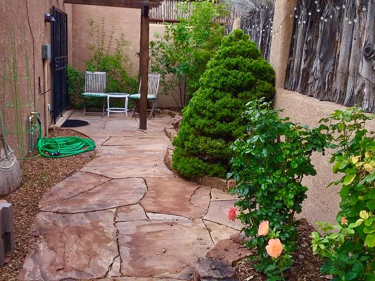 The mini patio off the master suite
