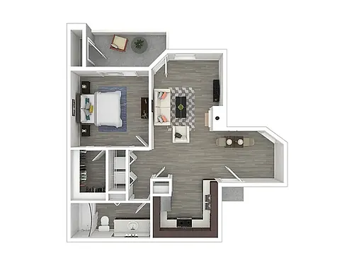 Floor plan 1x1-906- Partial Renovation