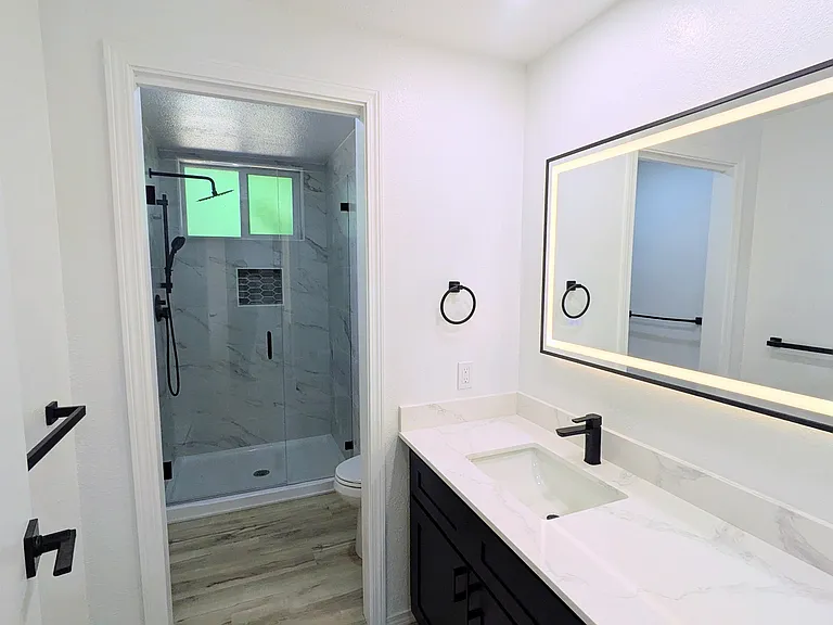 Newly renovated basement 3/4 bath