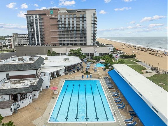 Pool Deck with Jr Olympic pool, cabanas and beach access