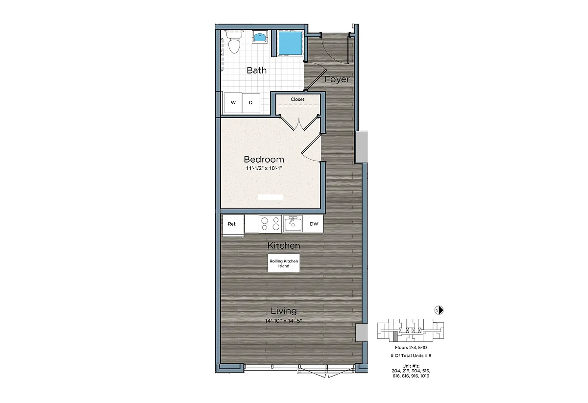 Floor plan One Bedroom - Lex