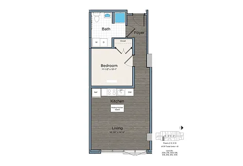 Floor plan One Bedroom - Leo