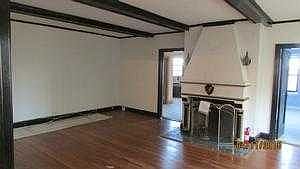 Living room with fireplace view