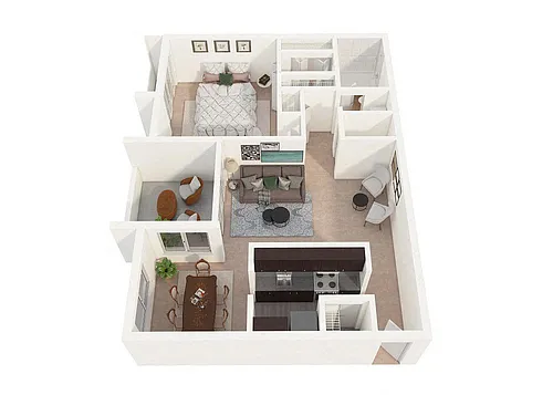 Floor plan One Bedroom Deluxe