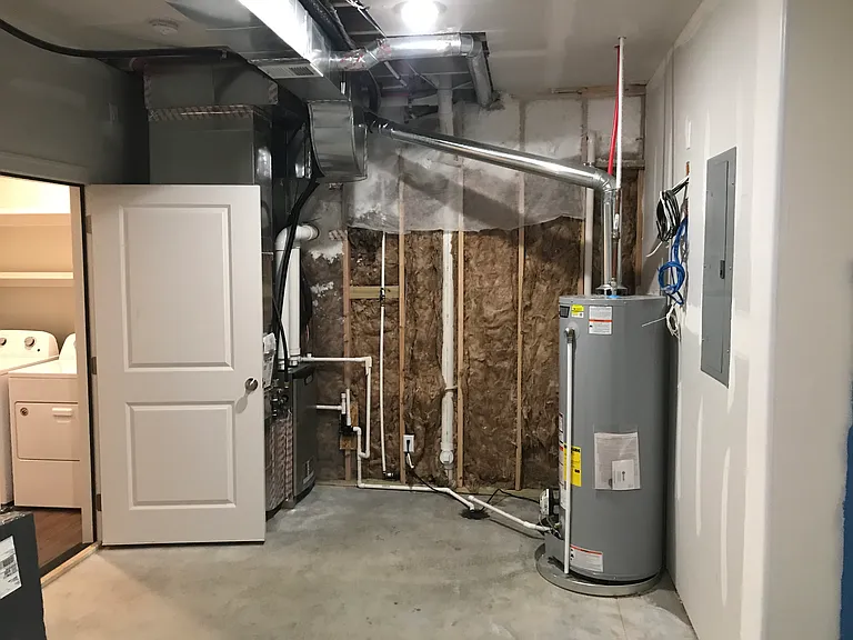 Unfinished basement double size of picture