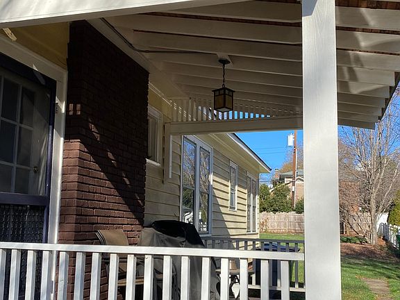 Covered, comfy side porch