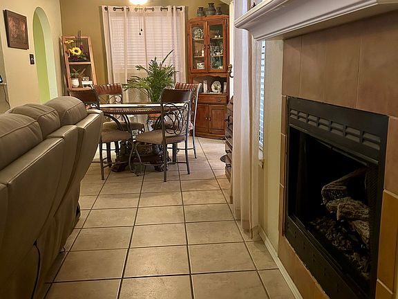 Chimney and dining area