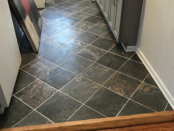 Slate floor in kitchen