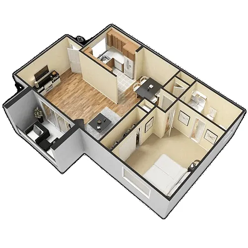 Floor plan 1 Bed / 1 Bath