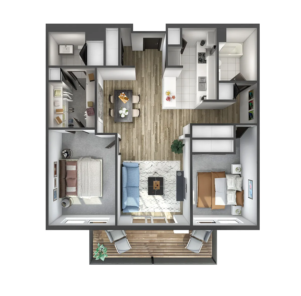 Floor plan 2bd/2ba 1435-1455