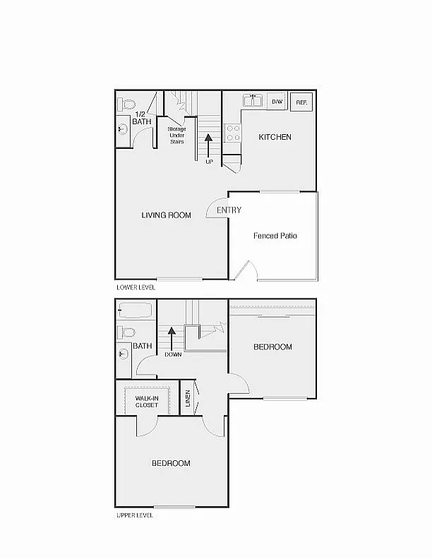 Floor plan Two Bedrooms Townhome