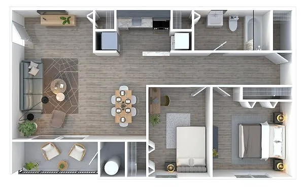 Floor plan 2 Bed 1 Bath