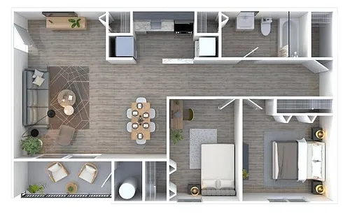 Floor plan 2 BR - 1 BTH
