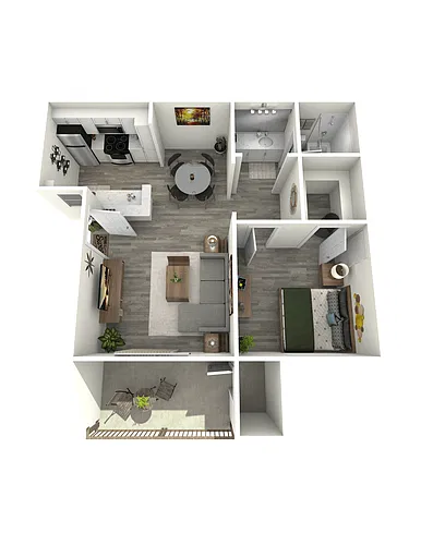 Floor plan One Bedroom, One Bath