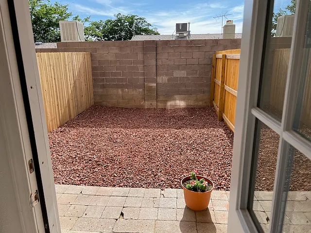 Private outdoor space off kitchen.