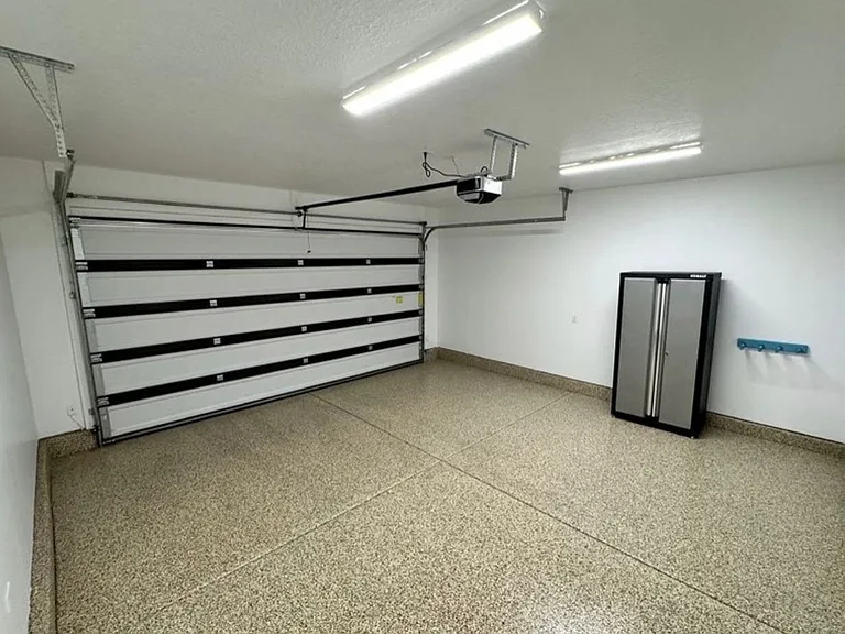 2-car attached garage with epoxied flooring