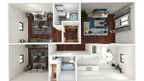 Floor plan Oak - 2 Bed 2 Bath