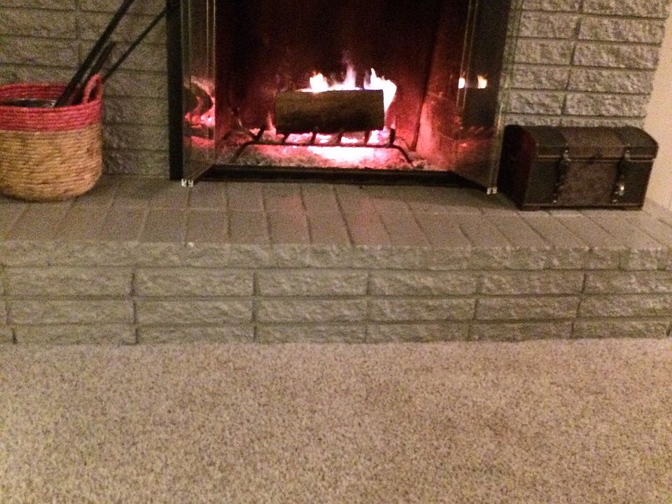 Nice brick fireplace 