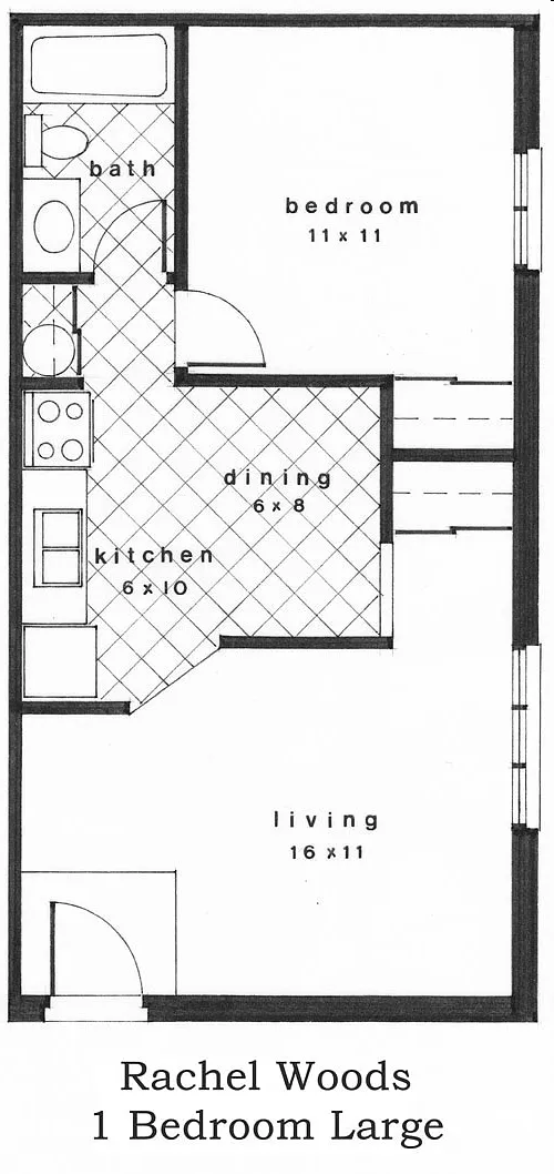 Floor plan One Bedroom Large