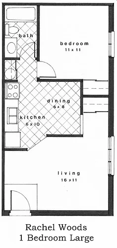 Floor plan One Bedroom Large