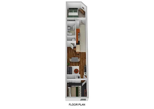 Floor plan 2 Bed 1 Bath