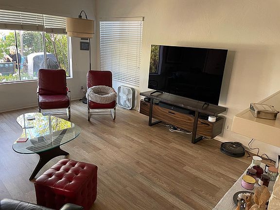 Beautiful wood laminate flooring throughout