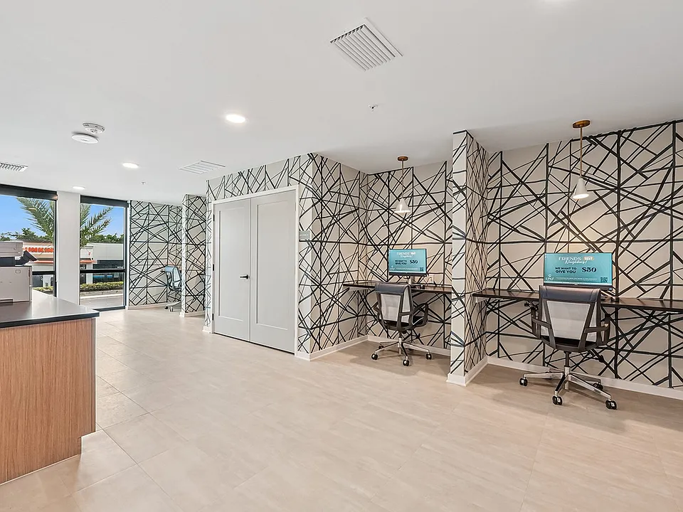 Coworking Lounge with Computers and Printers