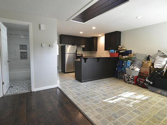 View of the unit from the entry area. Open concept