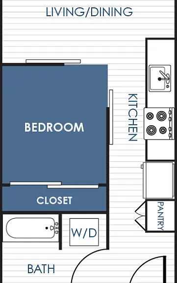 Studio Apartment 01A - 01H Floorplan Diagram