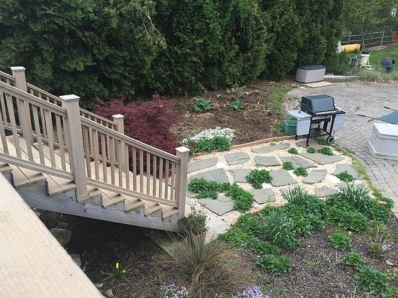 Down to pool patio
