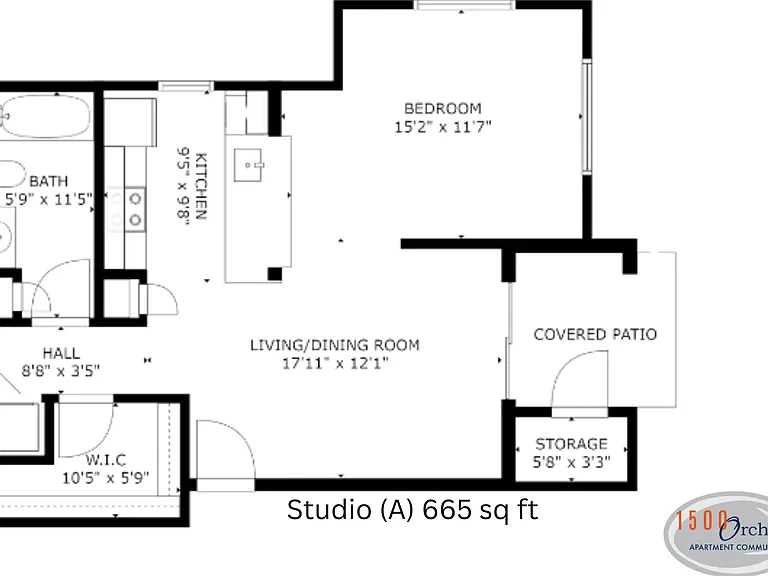Studio (A) l 665 sq ft l 1500 Orchard Studio (A) l 665 sq ft l 1500 Orchard