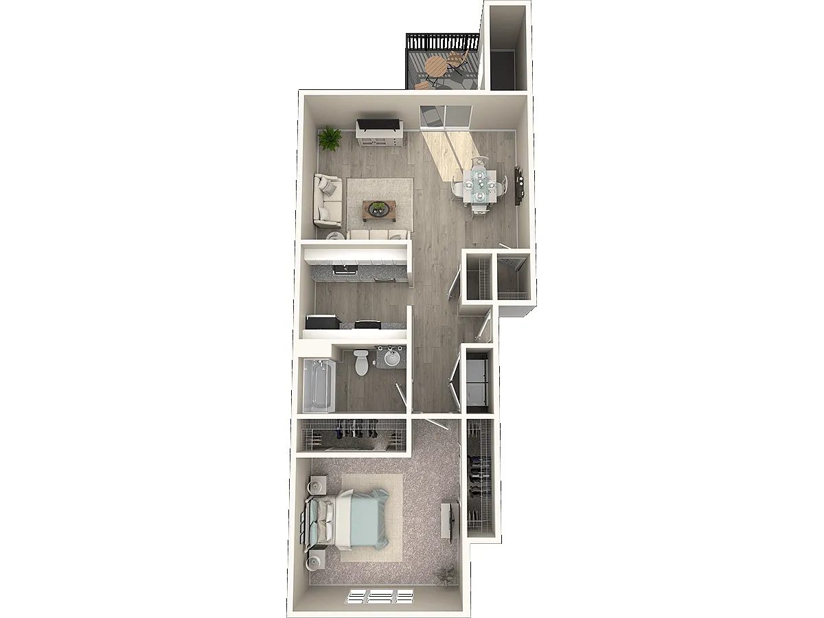 Floor plan 1 Bed 1 Bath Renovated