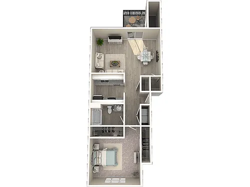 Floor plan 1 Bed 1 Bath Renovated
