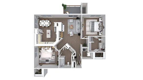 Floor plan 2X2-1183-Full Renovation