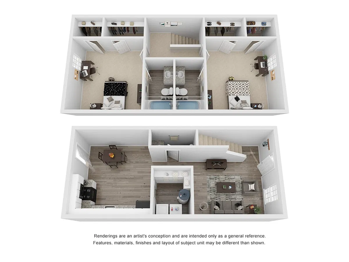 Floor plan 2x2.5 Premium Furnished Townhome